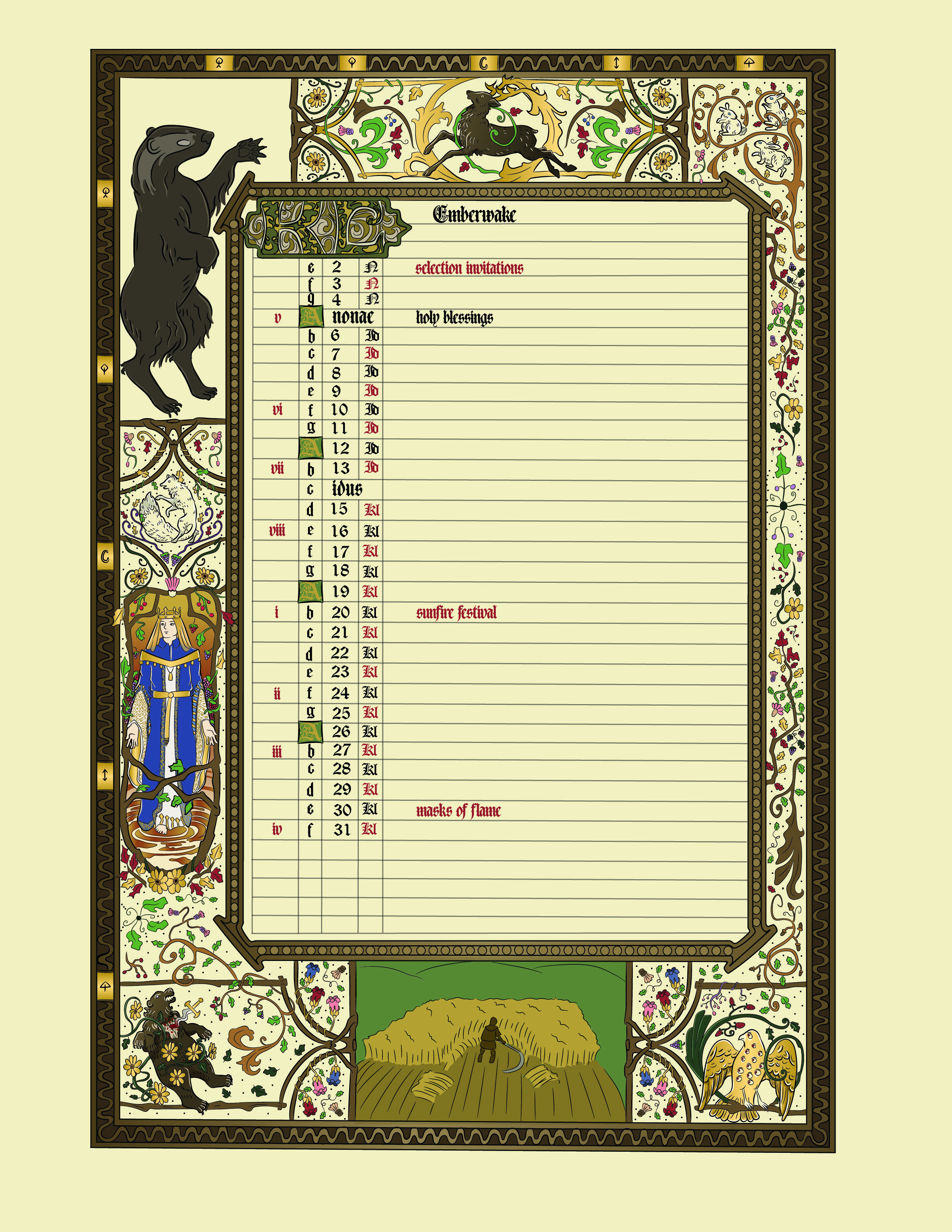 July calendar design